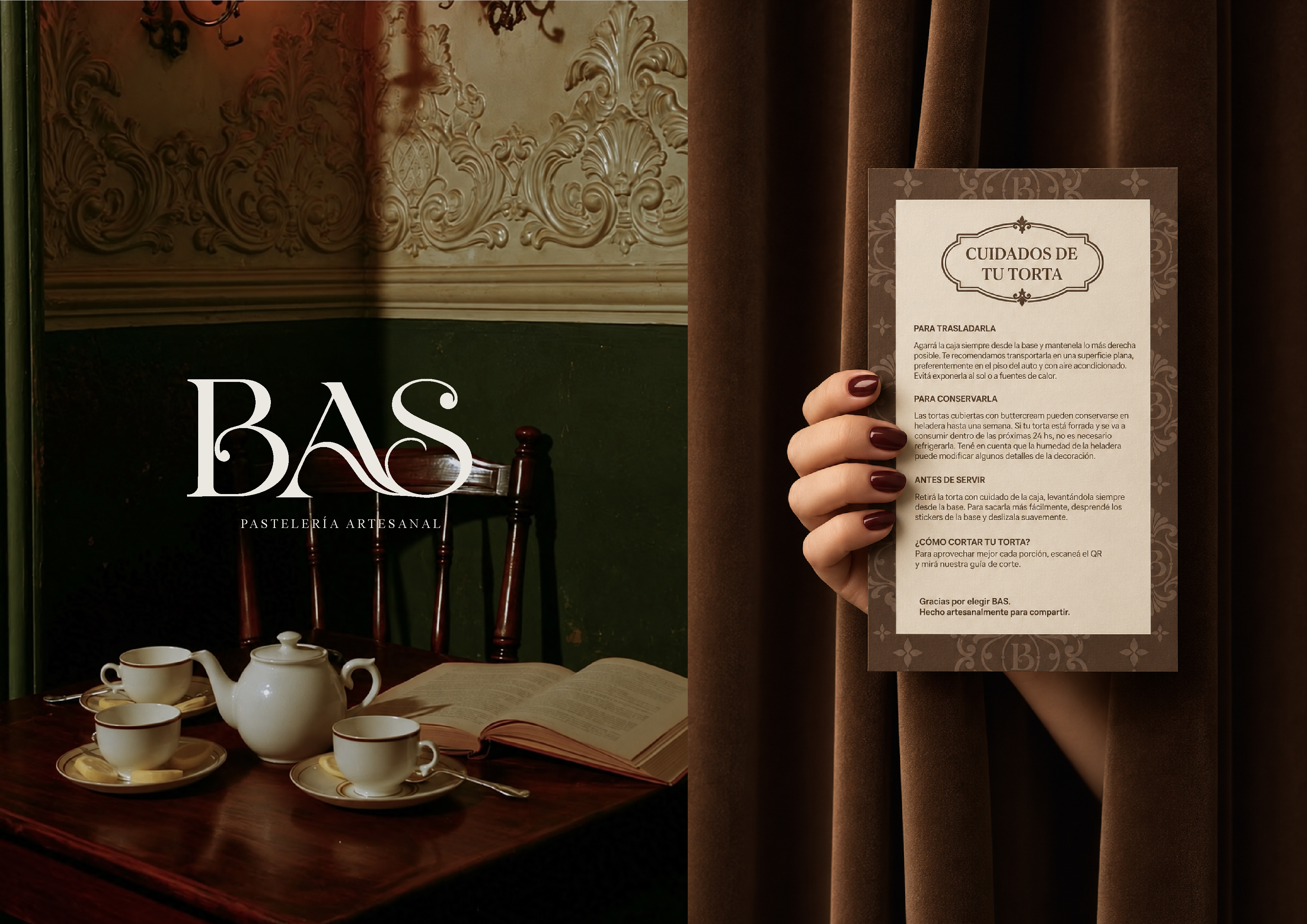 BAS Pastelería — tarjeta de cuidados
